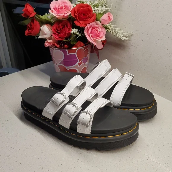 Dr. Martens White Strappy Sandals - Picture 2 of 11